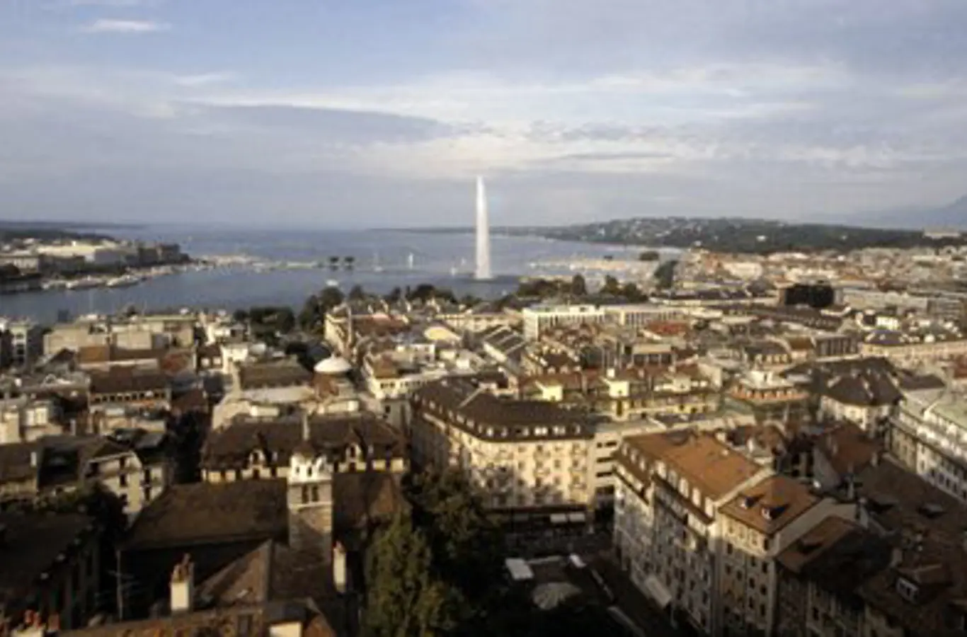 Arkivfoto. Udsigt over Genéve.